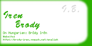 iren brody business card